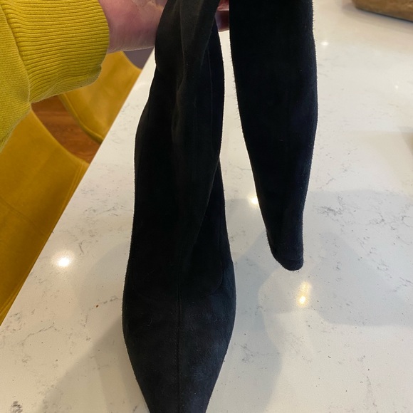 Discounted Shipping! Jimmy Choo Stretch black Suede Pull On Boot- Kitten heel - Picture 5 of 16